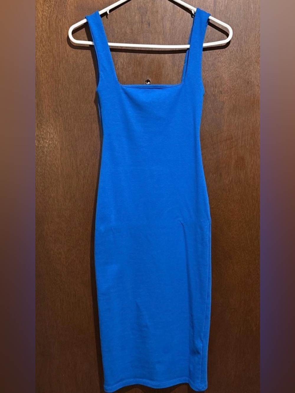 Zara Blue Midi Bodycon Dress Size Small